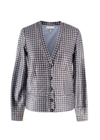 Ganni Metallic Gingham Cardigan