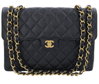 Chanel Black Vintage Caviar Leather Jumbo Flap Bag