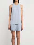 Claudie Pierlot  Denim Pleated Mini Dress