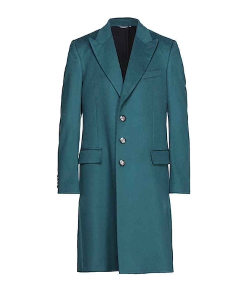 Jade Green Cashmere Long Line Coat