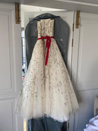 Floral Embroidered Ivory Tulle Gown