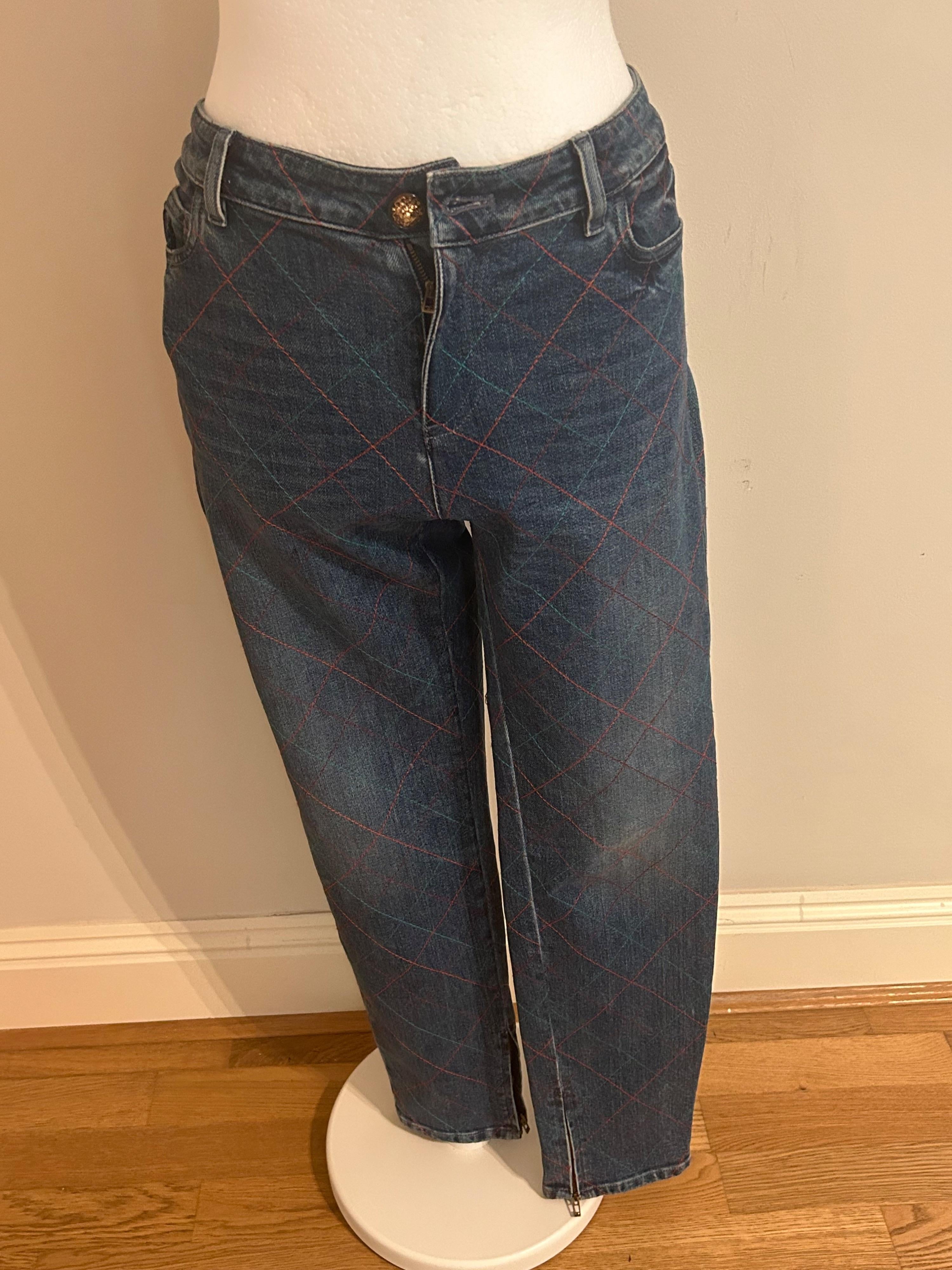 Chanel Contrast Stitch Denim Jeans