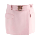 Balmain Pink Belted Mini Skirt