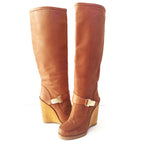 Mulberry Tillie Brown Leather Knee High Boots
