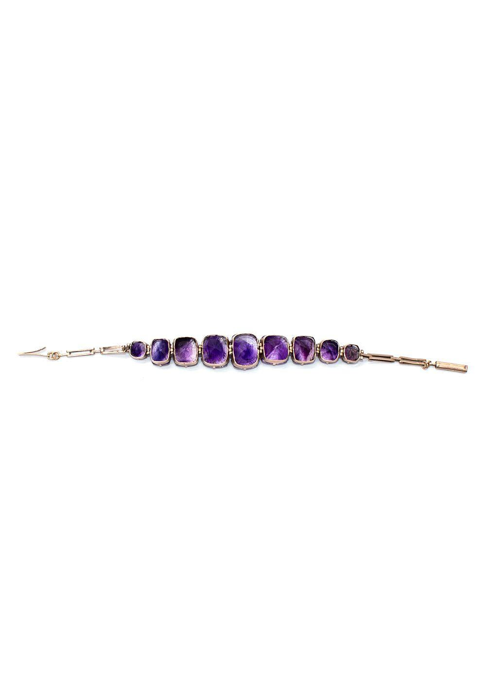 Vintage Fine Quality Amethyst And Gold Bracelet