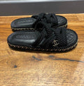 Chanel Black Rope Slides