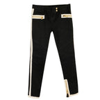 Balmain monochrome black denim biker jeans