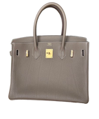 Hermes Etoupe Togo Birkin 30 With Receipt