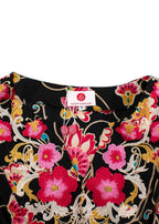 Elegant Embroidery Black Floral Embroidered Kaftan