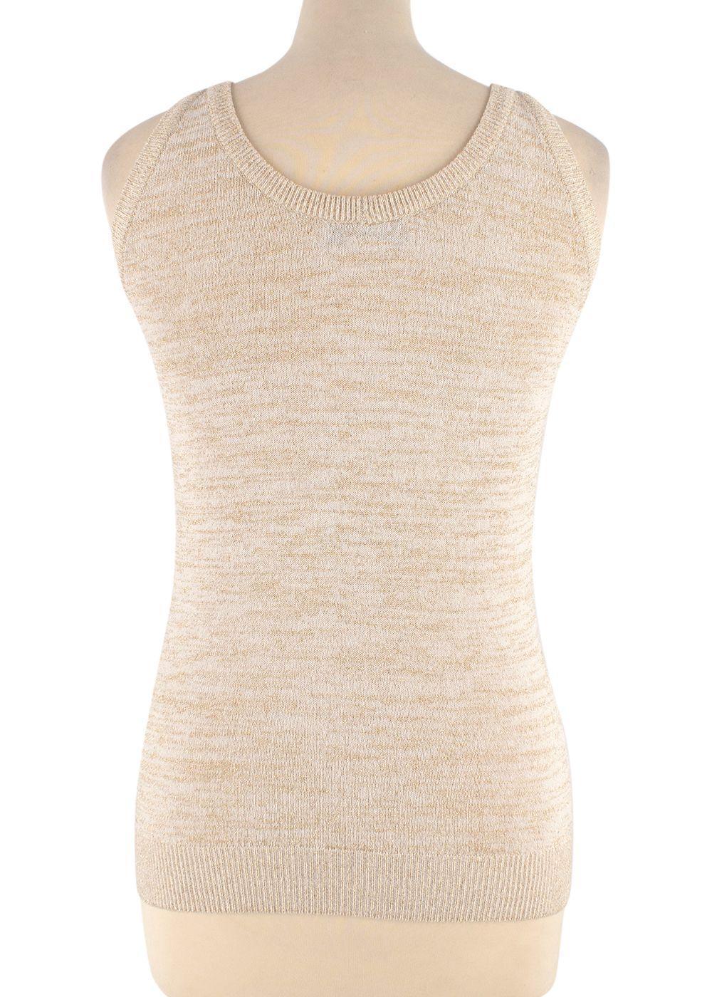 Dolce & Gabbana Golden Beige Cotton-blend Top