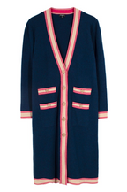 Chanel Longline Navy & Pink Cashmere Cardigan