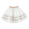 Mi Mi Sol White & Gold Embroidered Tulle Skirt