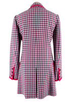 Carolina Herrera Two-Button Cotton Jacket in Pink Check
