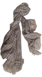 Gucci Brown GG Silk/Wool Scarf/Stole