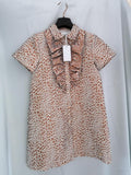 Roberto Cavalli Junior 10Y Animal Print Ruffle Front Dress