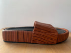 NEOUS Tan Brown Leather Slides