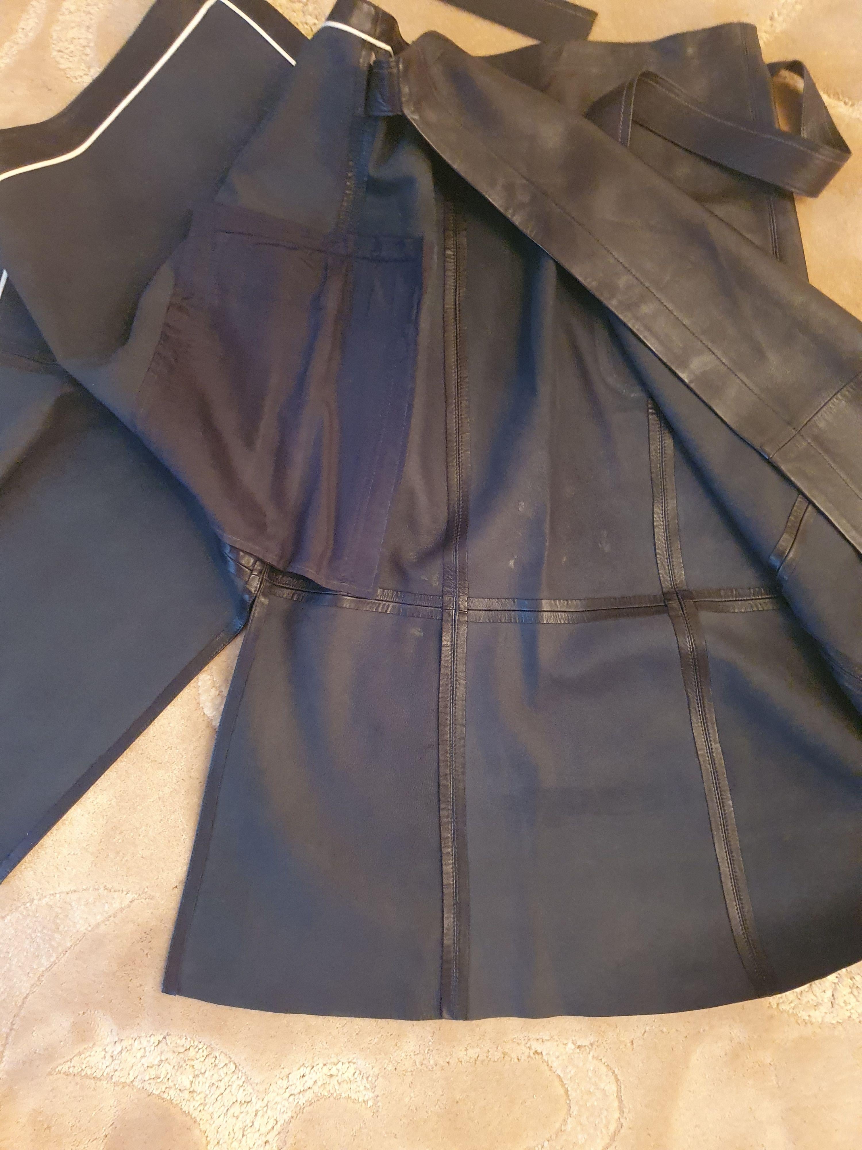 Black Leather Wrap Skirt