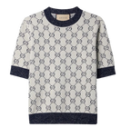 Gucci Metallic Monogram Short Sleeve Jumper