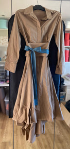 Brunello Cucinelli Tan Belted Shirt Dress
