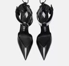 The Attico Black Patent Leather Morgan Wedges