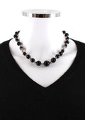 Max & Moi Black Crystal Beads Necklace
