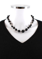 Max & Moi Black Crystal Beads Necklace