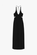 Black Crepe Cutout Gown