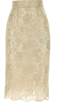 Dolce & Gabbana Gold Lace Pencil Skirt