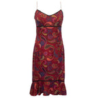 Nicole Miller red Paisley Print Silk Dress