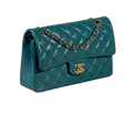 Chanel Teal Green Medium Quilted Flap Bag