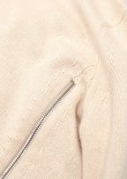 Proenza Schouler Cream Round Neck Jumper with Zipper Detail
