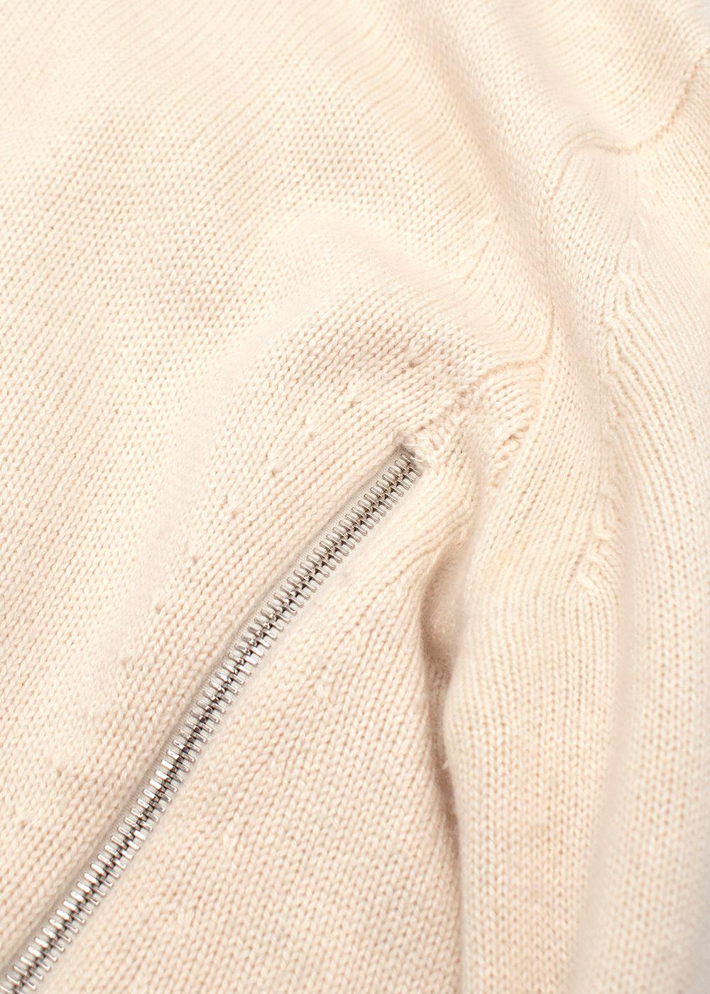 Proenza Schouler Cream Round Neck Jumper with Zipper Detail