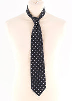 Milan Collection Black Silk Polka Dot Tie