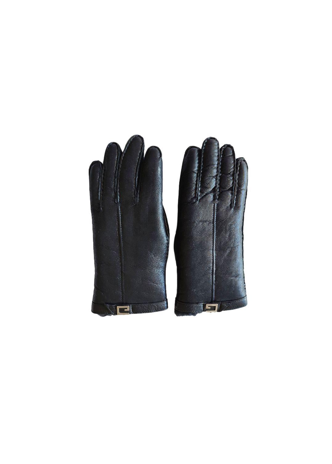 Black Shearling Lined Gloves
