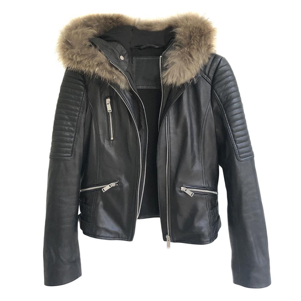 R Paris Black Quilted Biker Jacket
