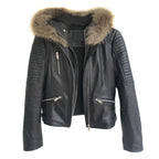 R Paris Black Quilted Biker Jacket