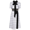 Runway Plaid Tweed Midi Dress