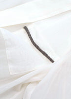 Brunello Cucinelli Ivory Sheer Embellished Gem Blouse