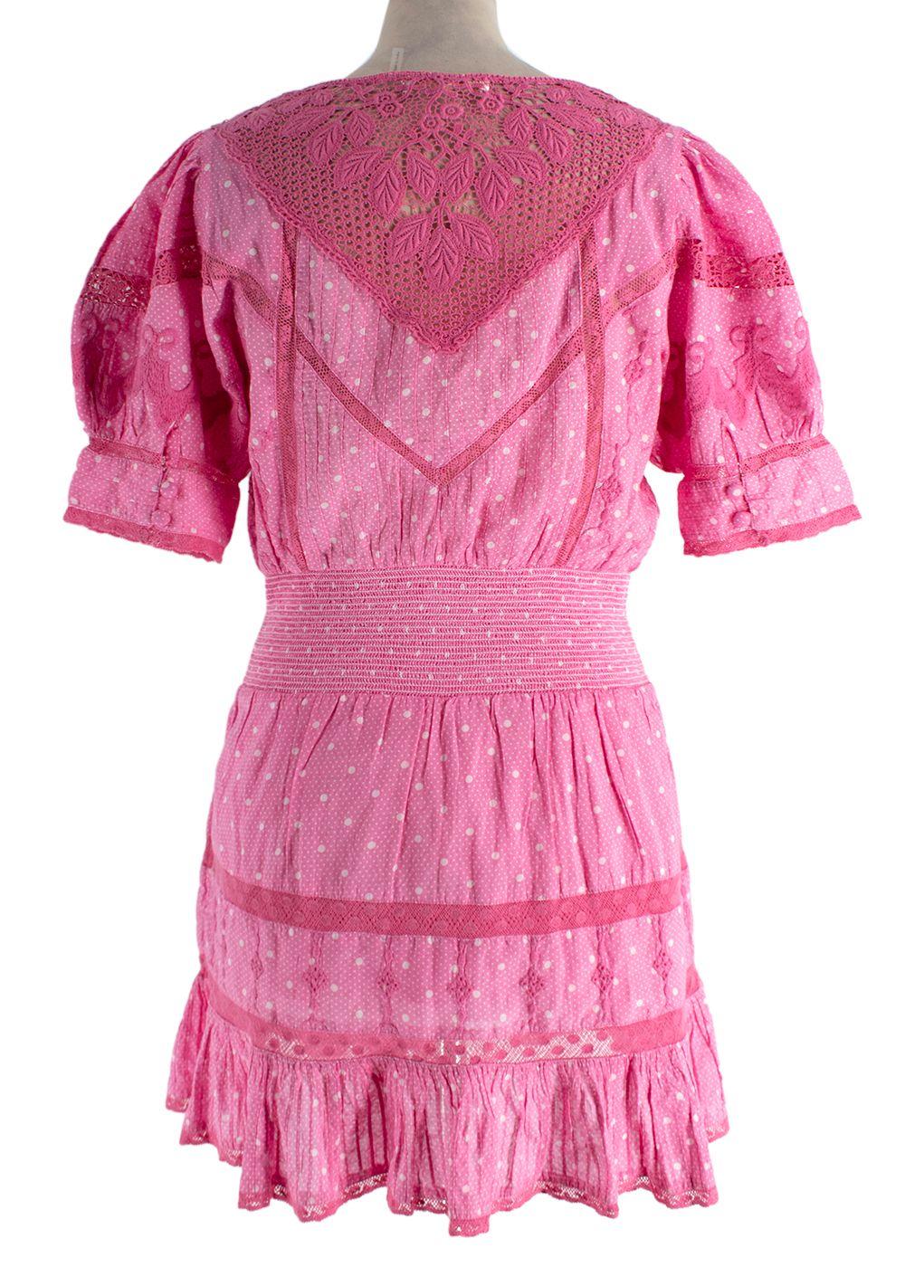 Love Shack Fancy Pink Jaislyn Mini Dress