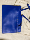 Blue Studded Leather D-Ring Tote