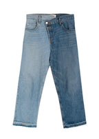 Monse Two-Tone Asymmetric Waistband Jeans