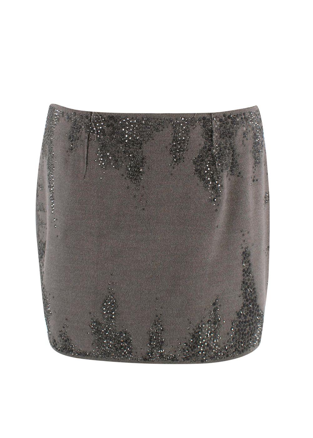 16Arlington grey Haile rhinestone-embellished mini skirt