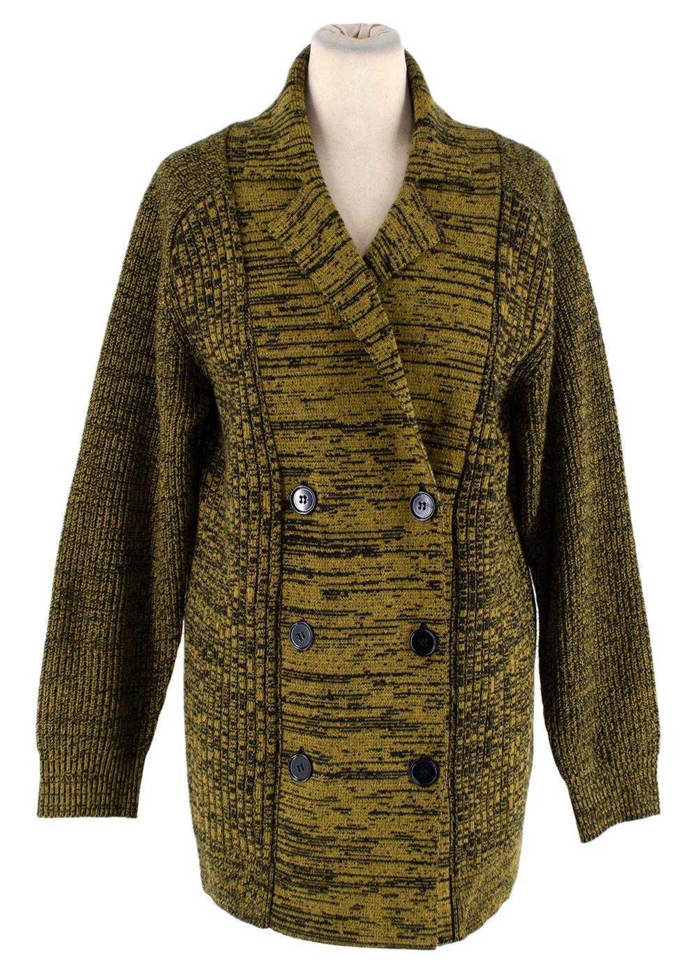 Bottega Veneta Yellow & Black Marl Knit Cardigan