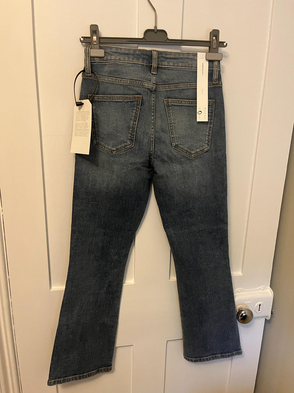 Mid-wash denim Lou cropped kickflare jeans