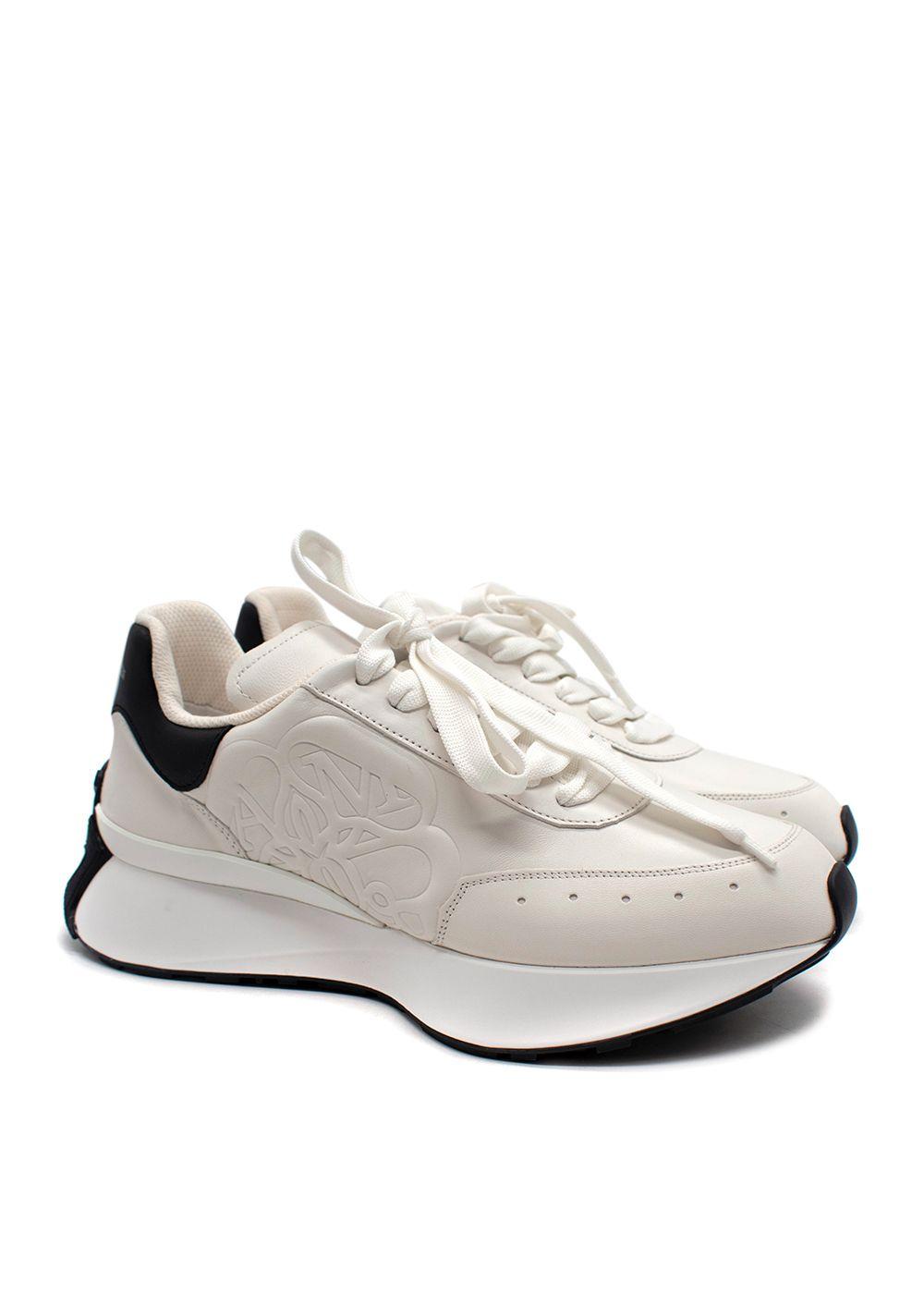 Alexander McQueen White Sprint Runner Nappa Leather Trainers