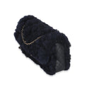 Chanel  Shearling Quilted Lambskin Medium Flap Bag in Navy