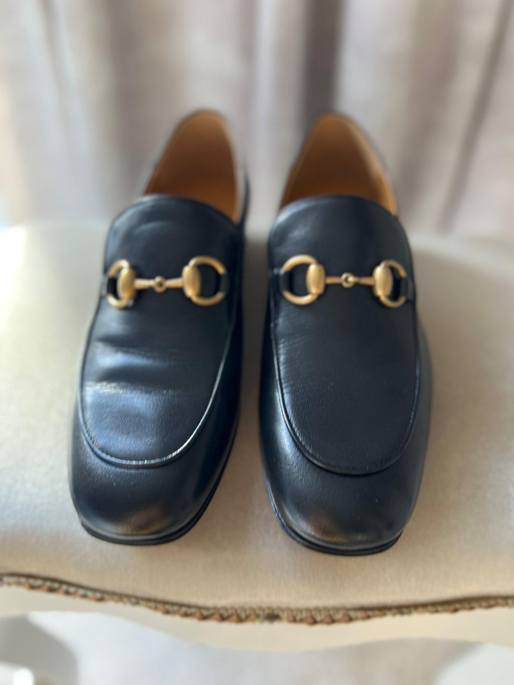 Black Leather Jordaan Horsebit Loafers