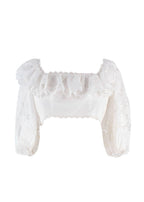Zimmermann White Lace Lulu Poplin Crop Top