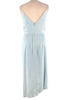 Blue Washed Silk Satin Cocktail Dress