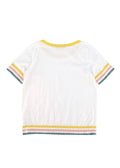 Kids 12Y Candy Stripe Trim Knit Top